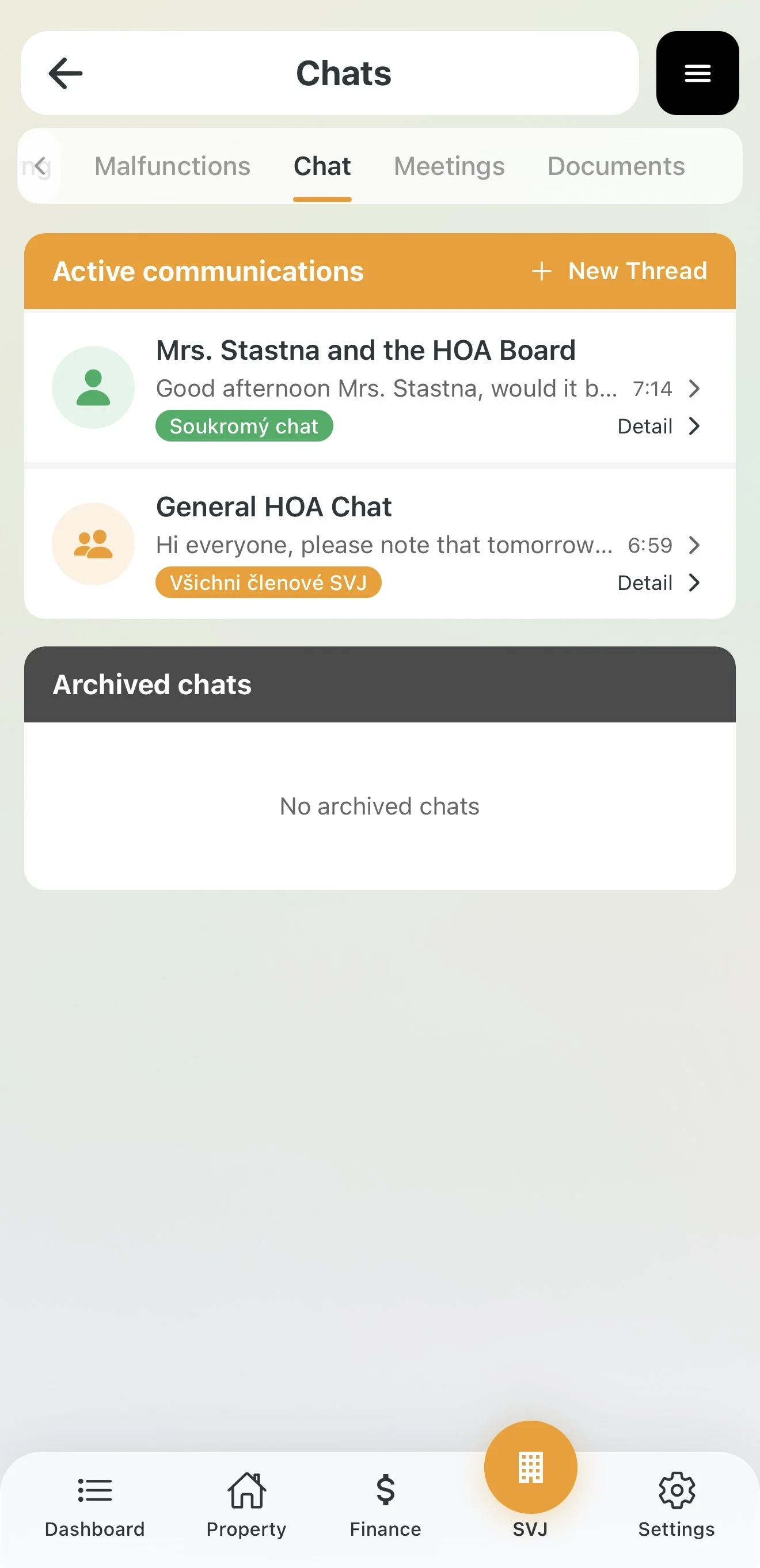Chat threads overview