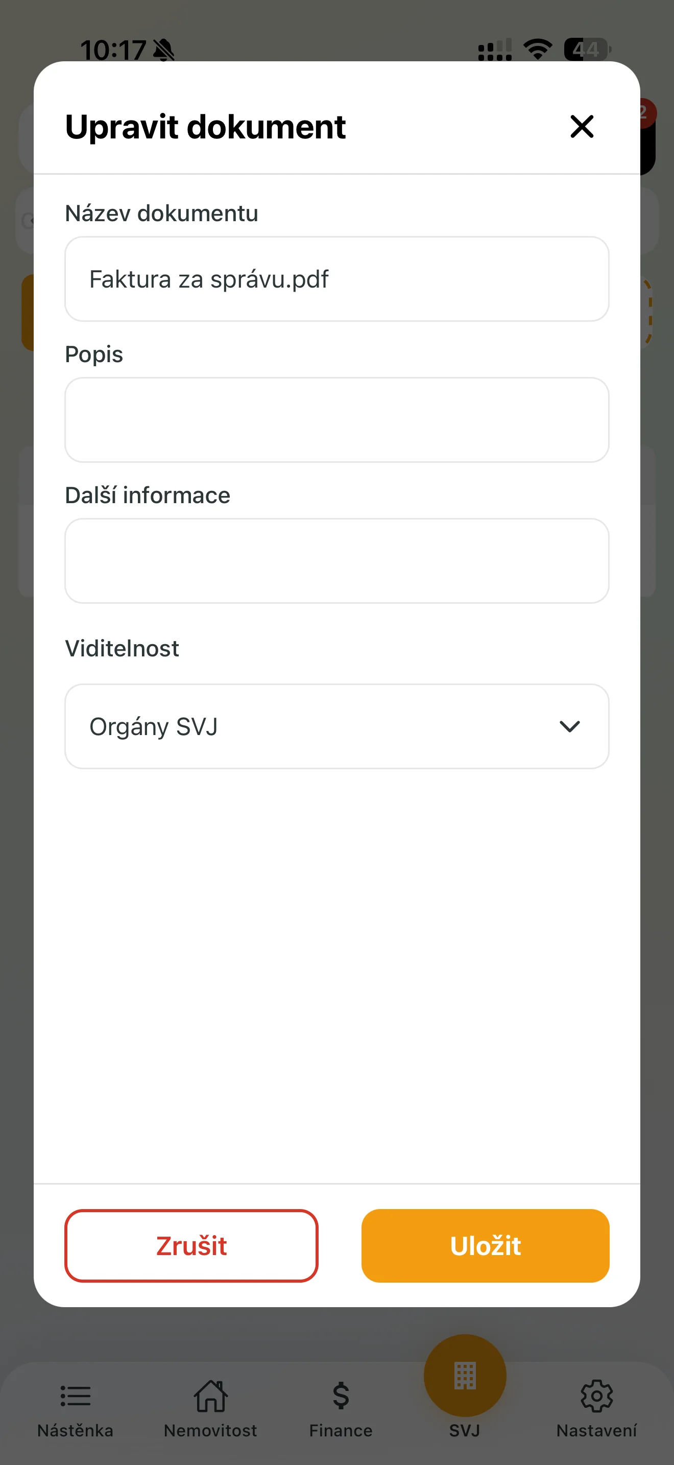 Detail dokumentu s možností úpravy a stažení