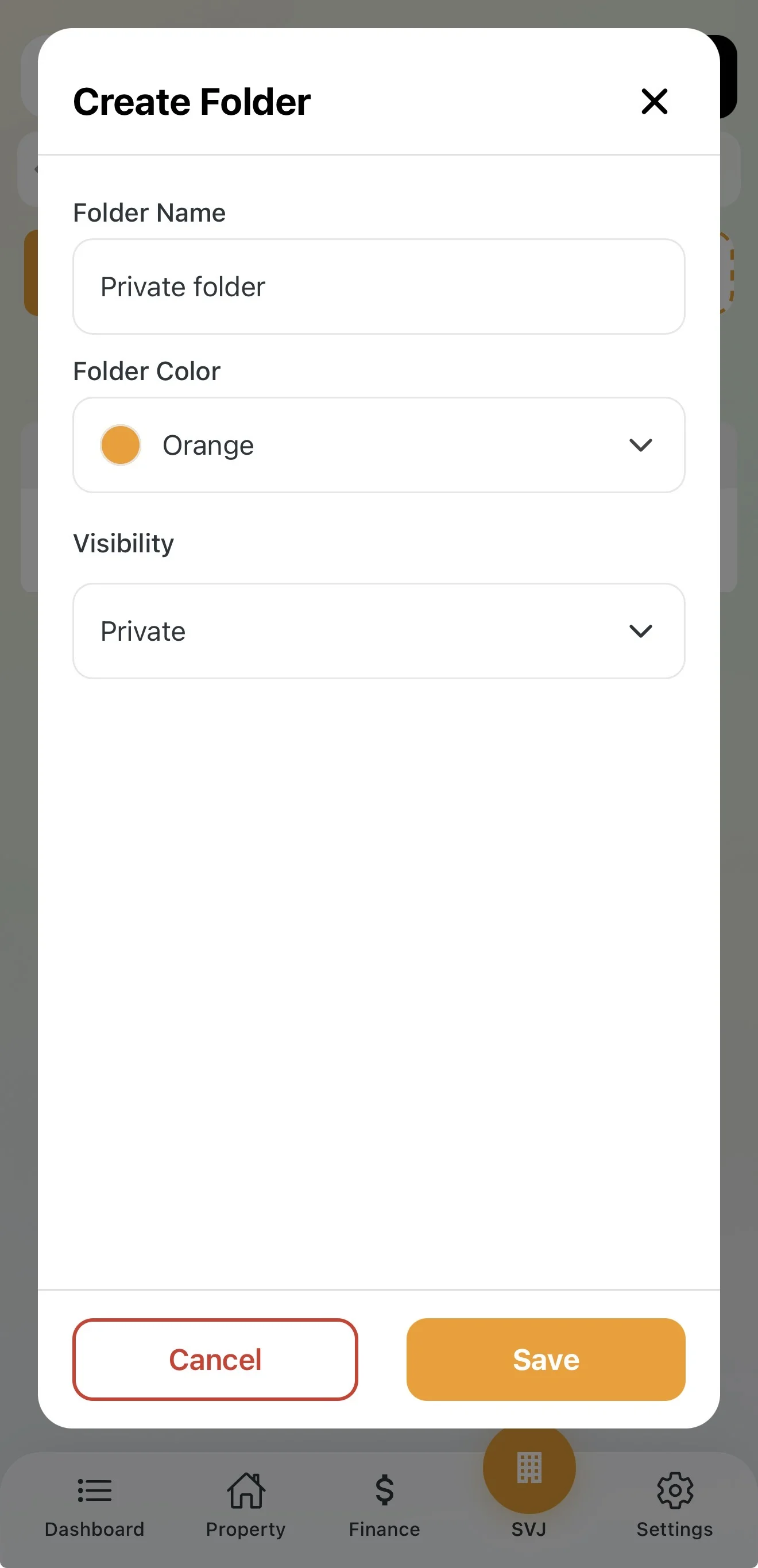 Detailed rights of a private folder