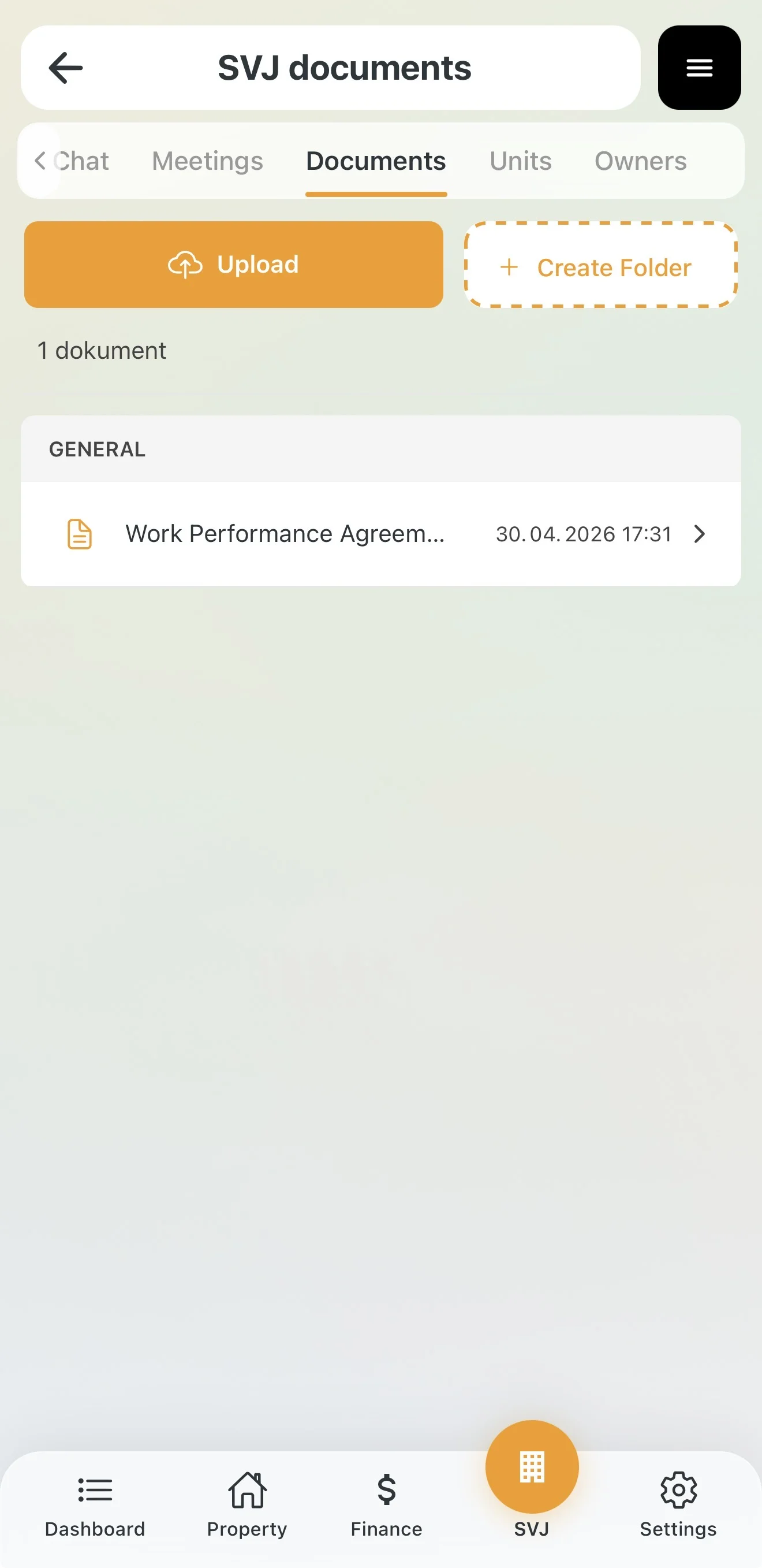 Button to create a new subfolder