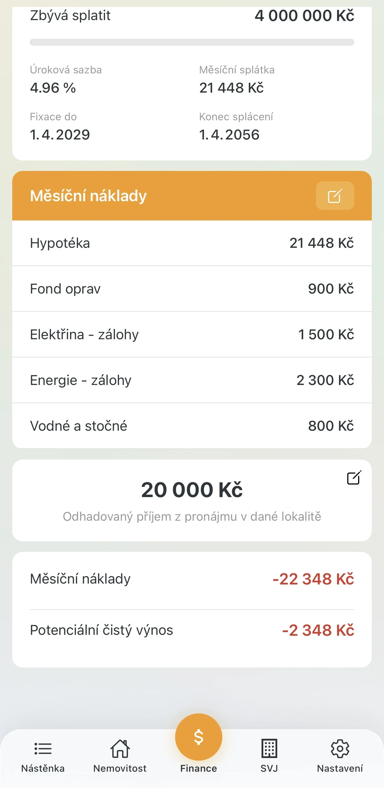 Výpočet čistého výnosu