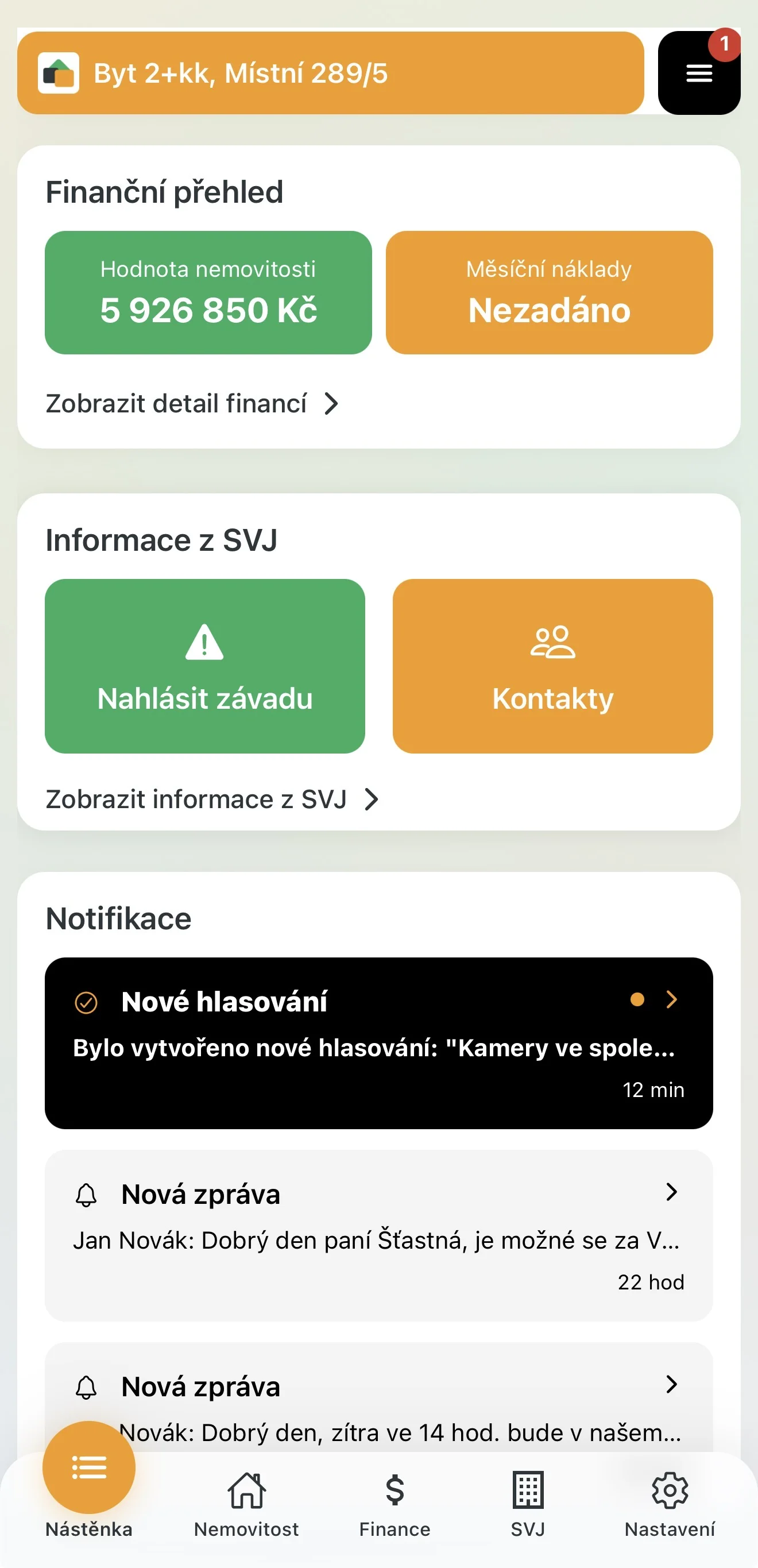 Push notifikace o novém hlasování