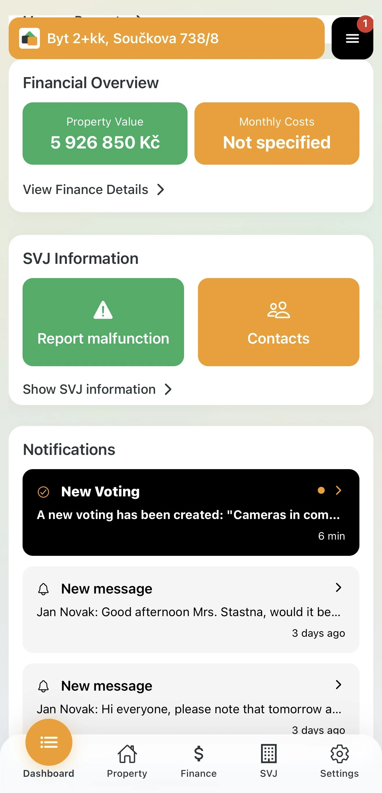 Push notification about a new vote
