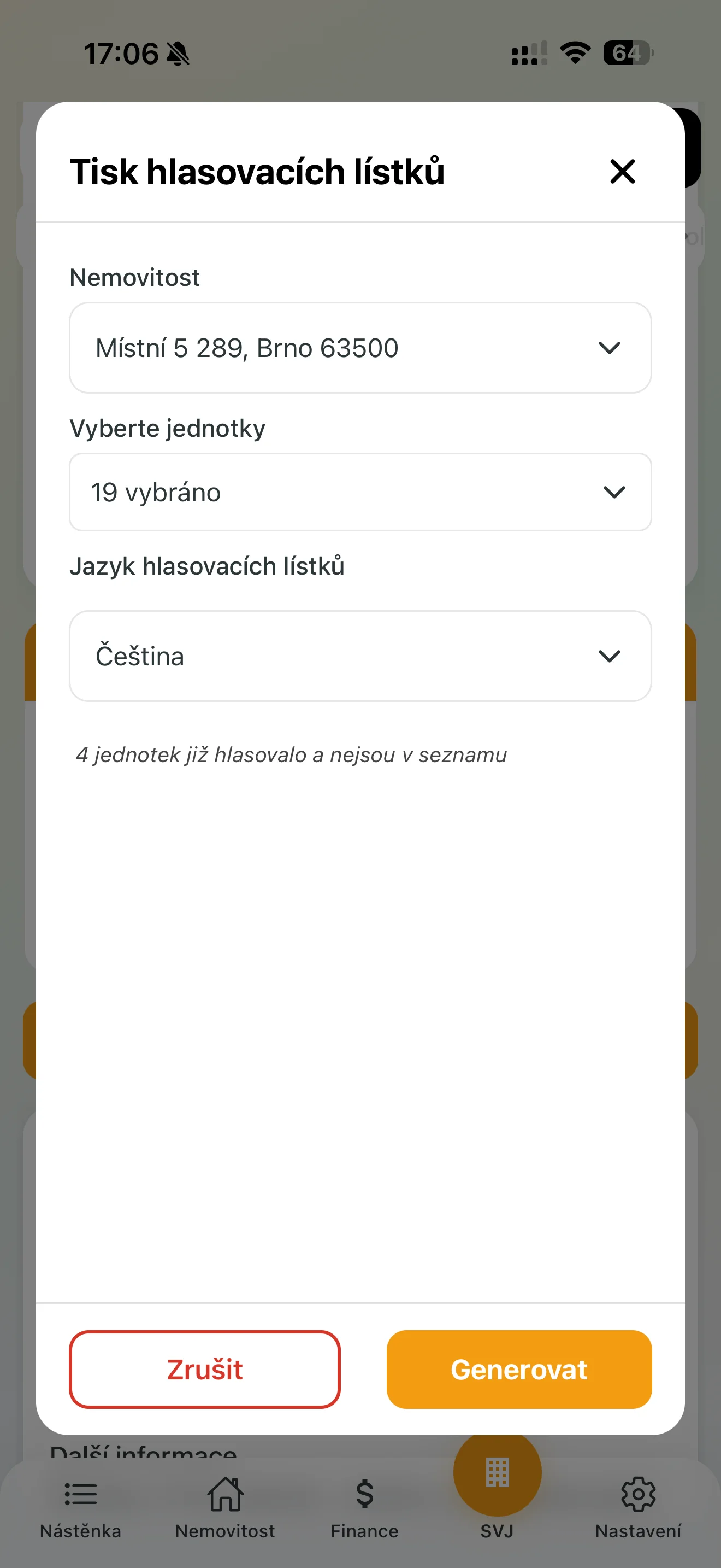 Možnosti tisku nebo odeslání lístku e-mailem