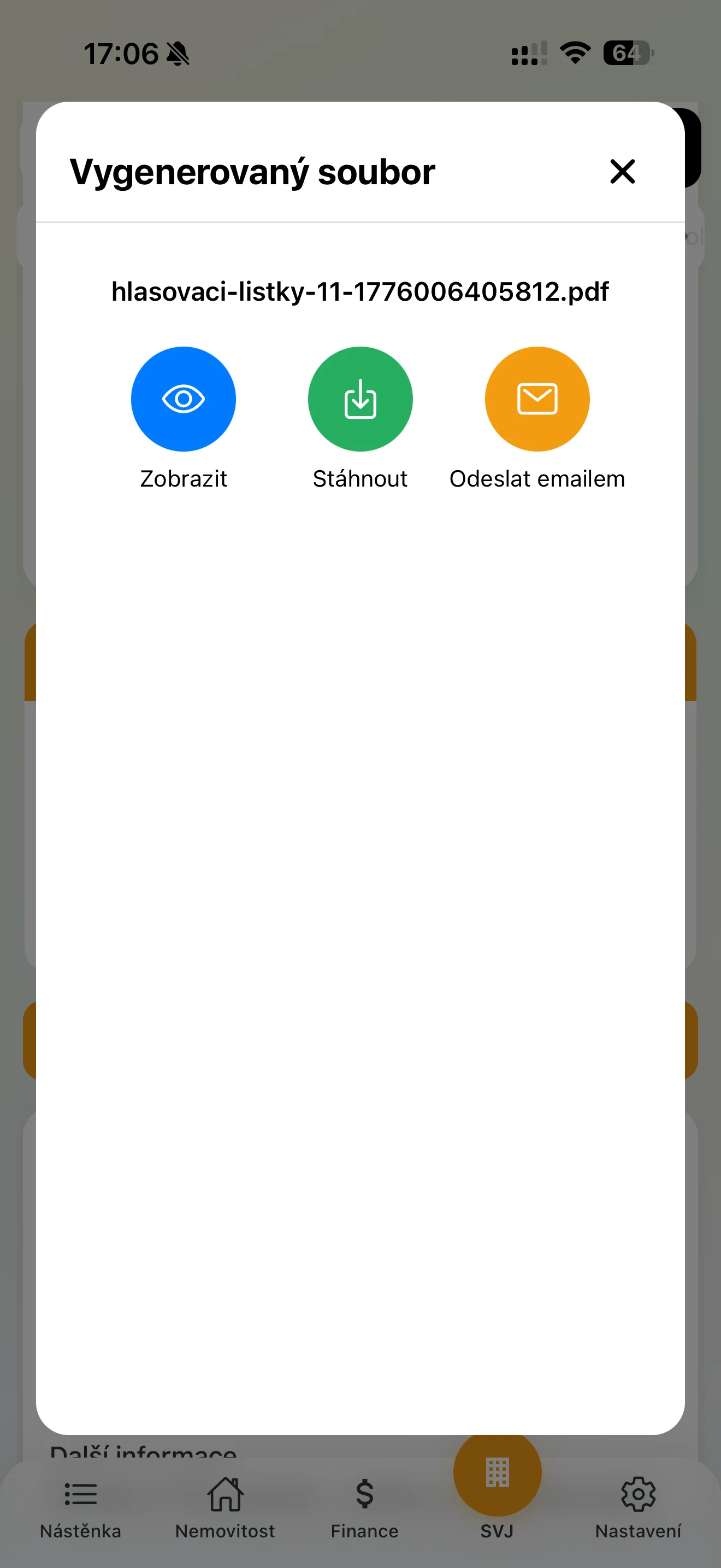 Uložení vygenerovaného PDF lístku