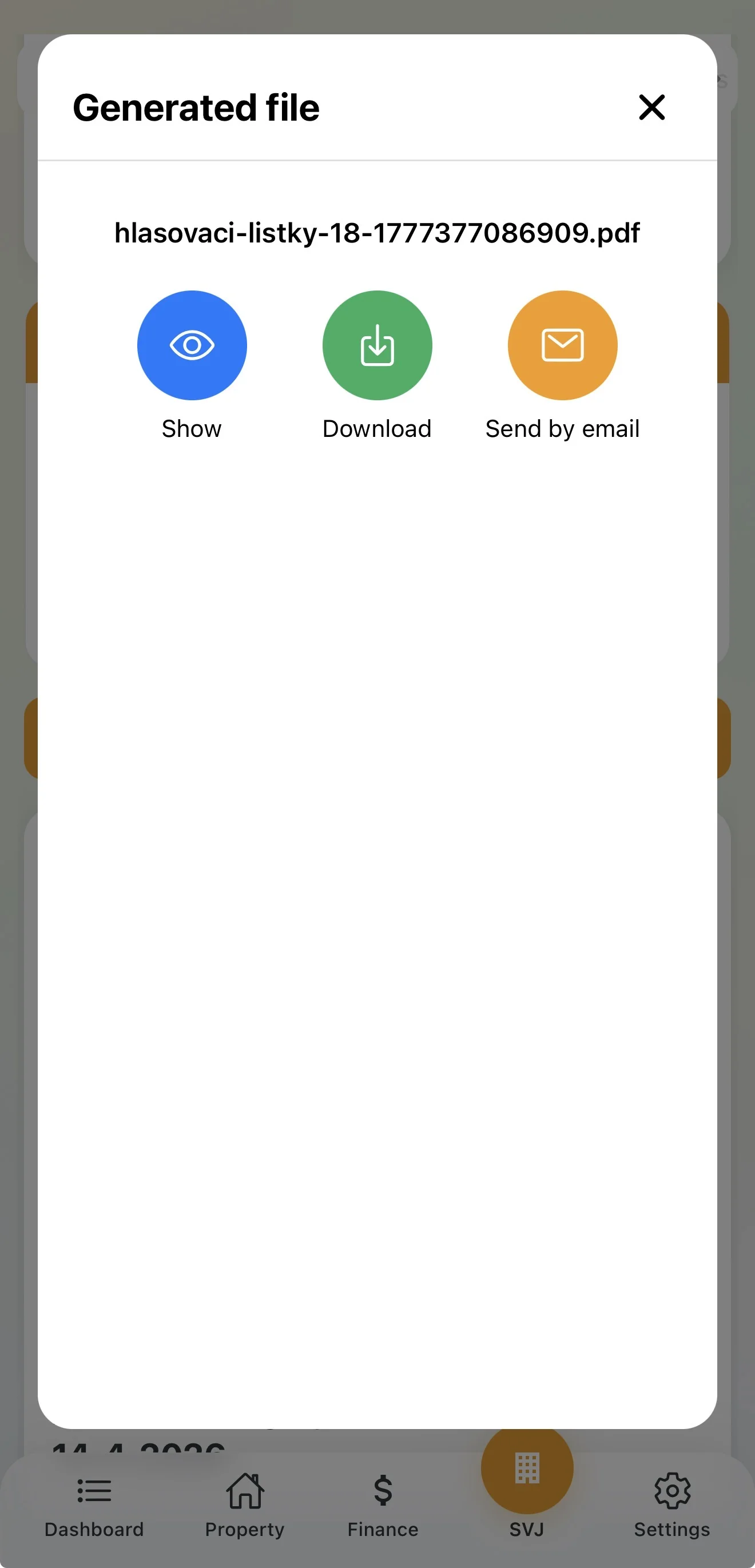 Saving the generated PDF ballot
