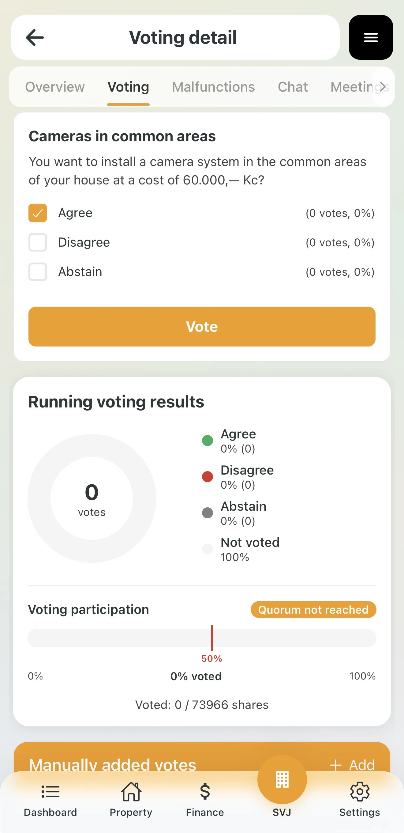 Overview of an active vote