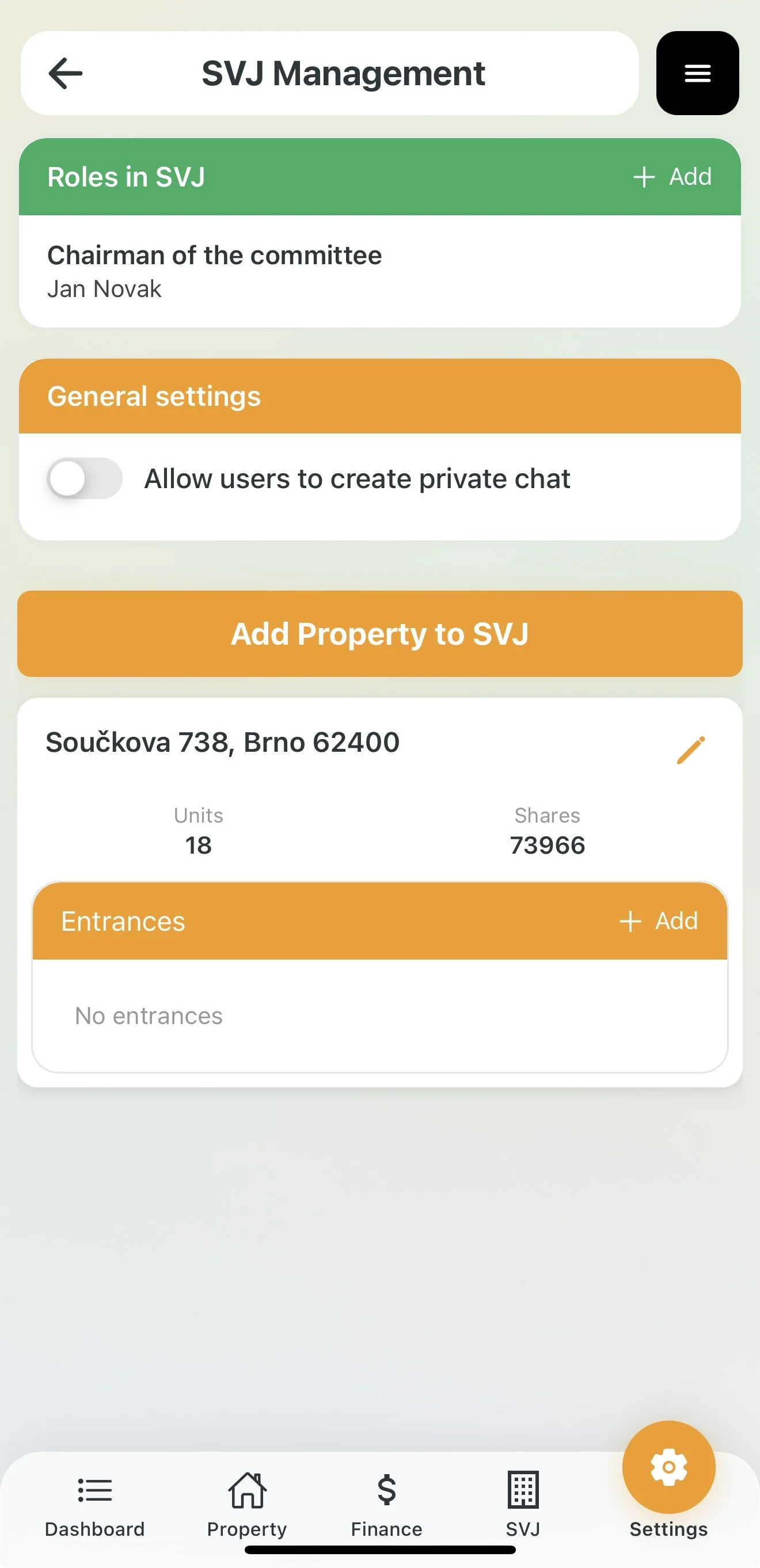 Toggle to allow private chats