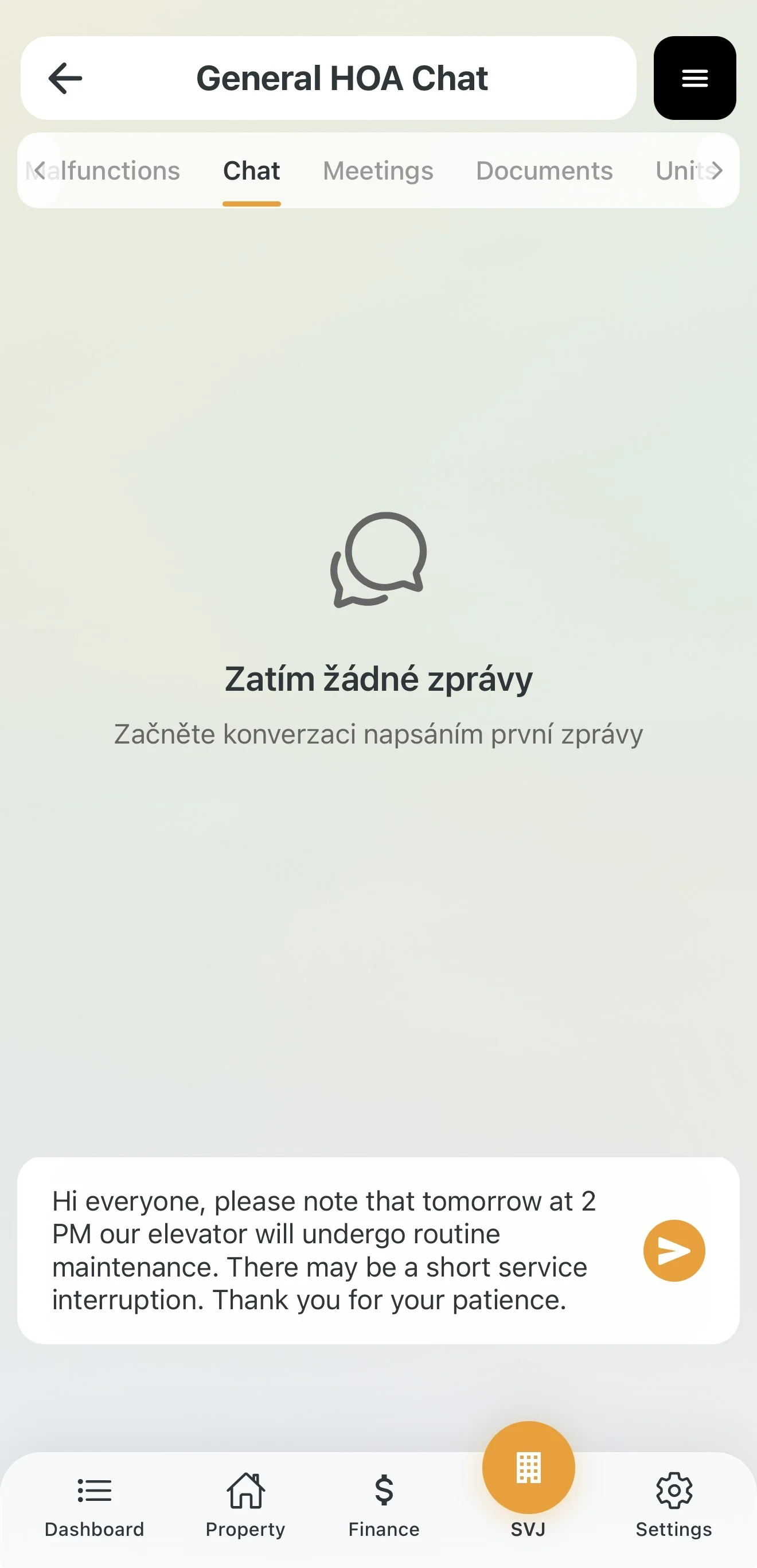 Composing a public message for all owners