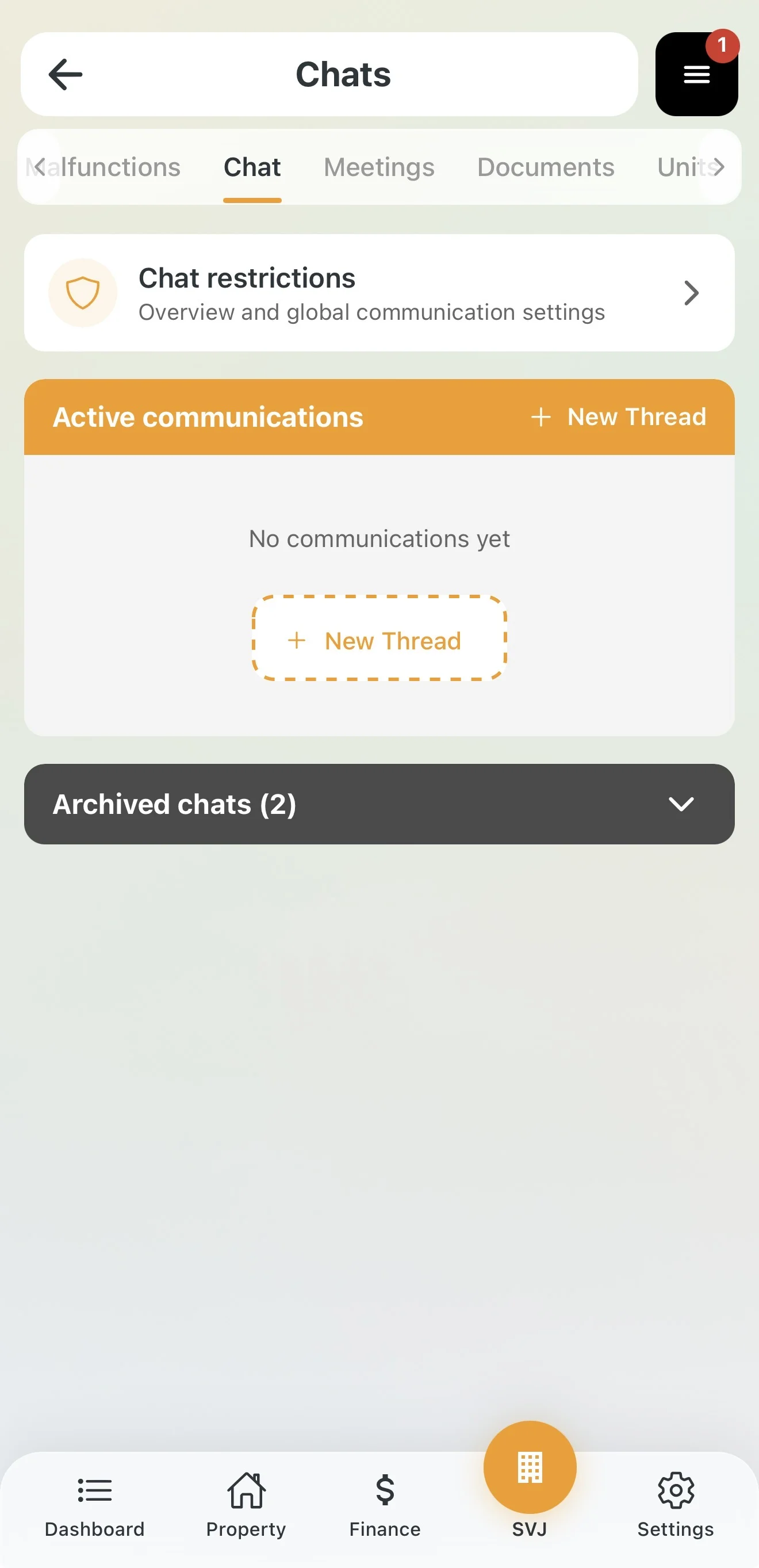 Chat restriction management card