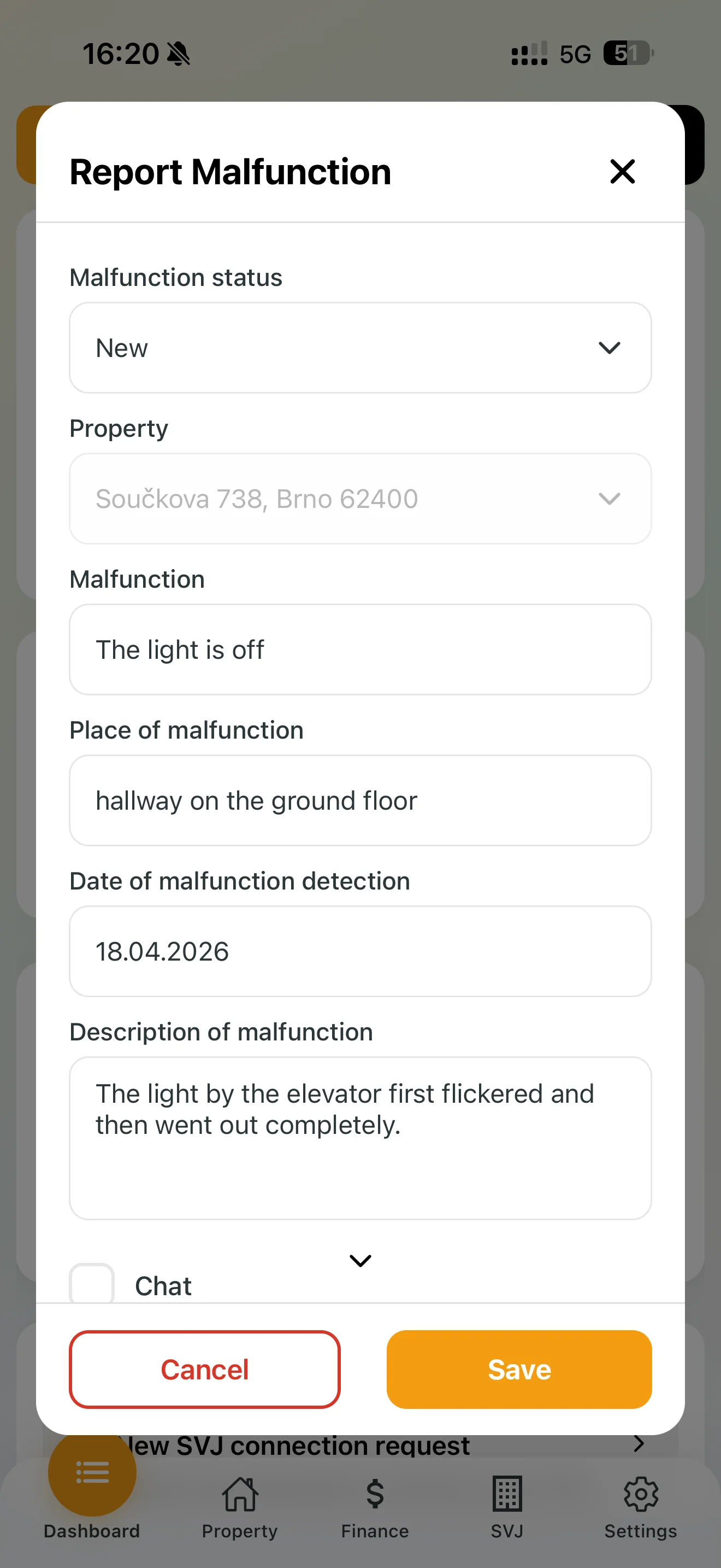 Defect report form
