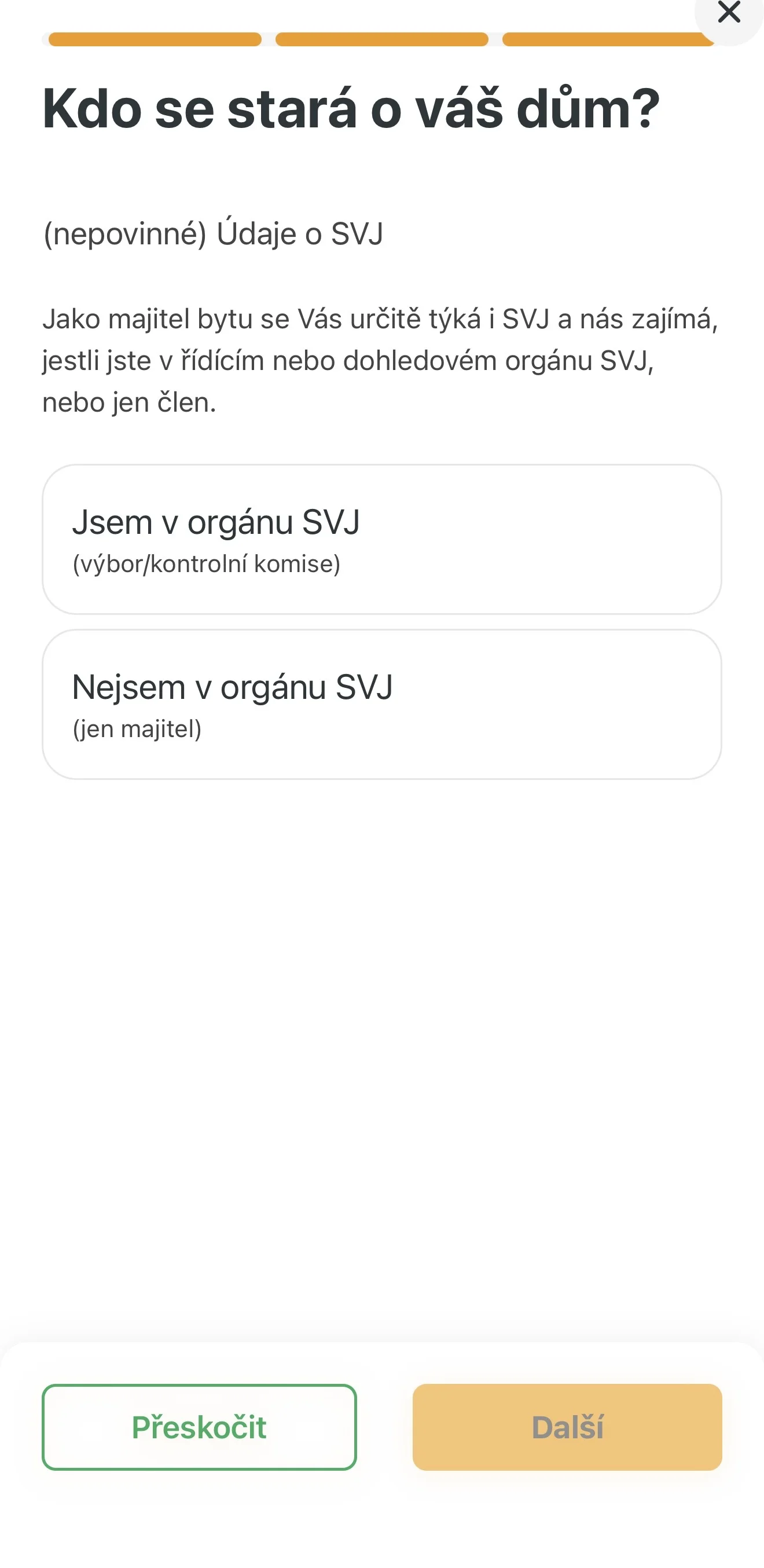 Výběr role — kdo se stará o dům