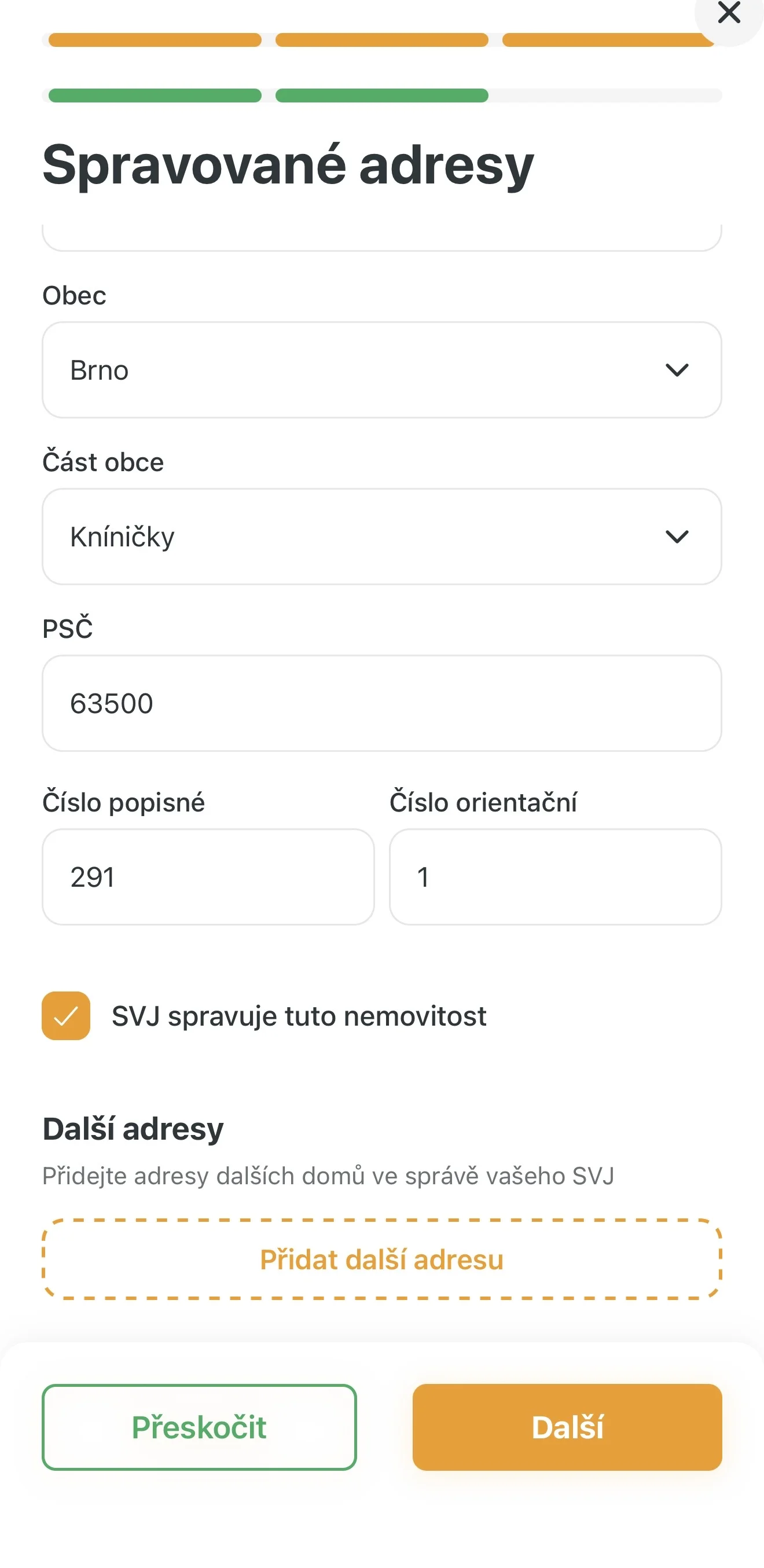 Přehled a správa adres SVJ
