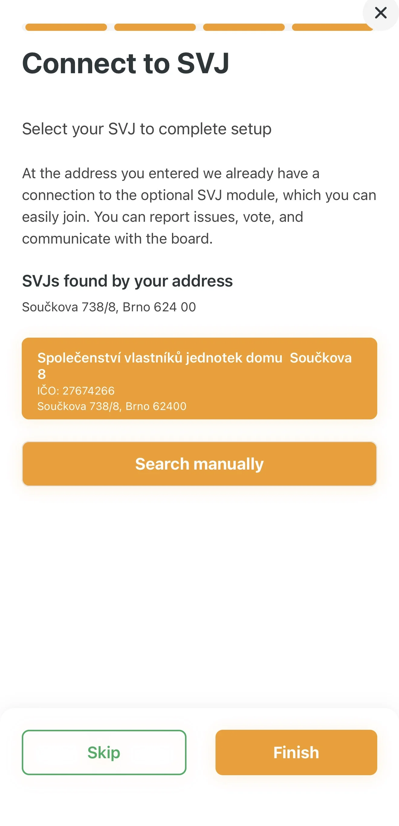 Confirming the HOA connection