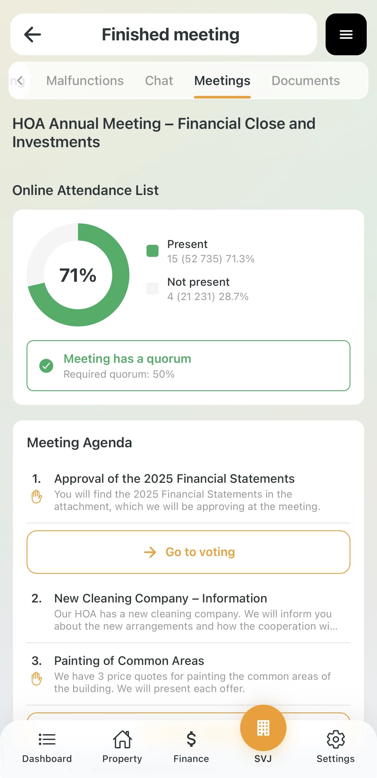 Archived meeting detail with results