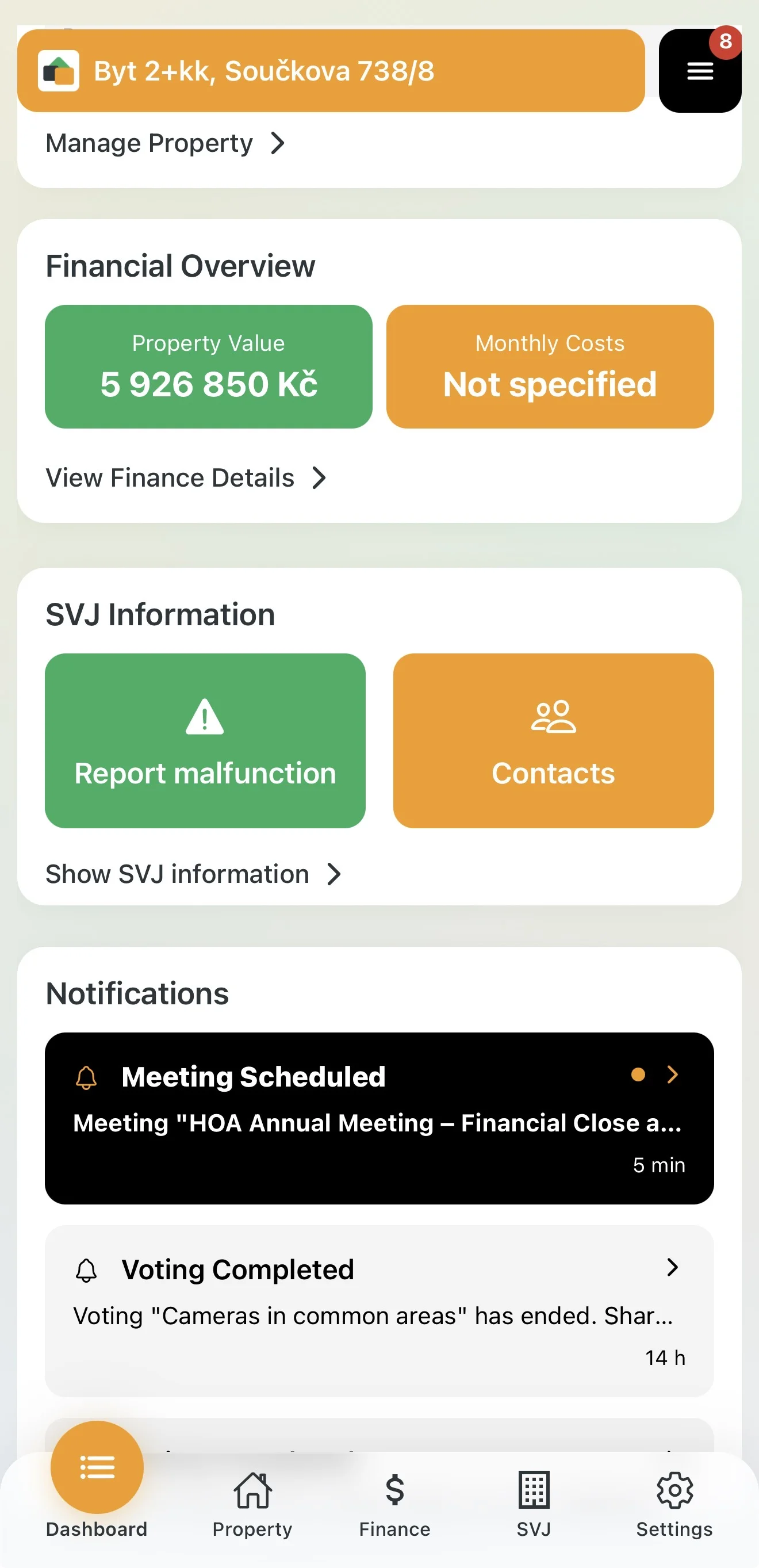 Push notification about a new meeting