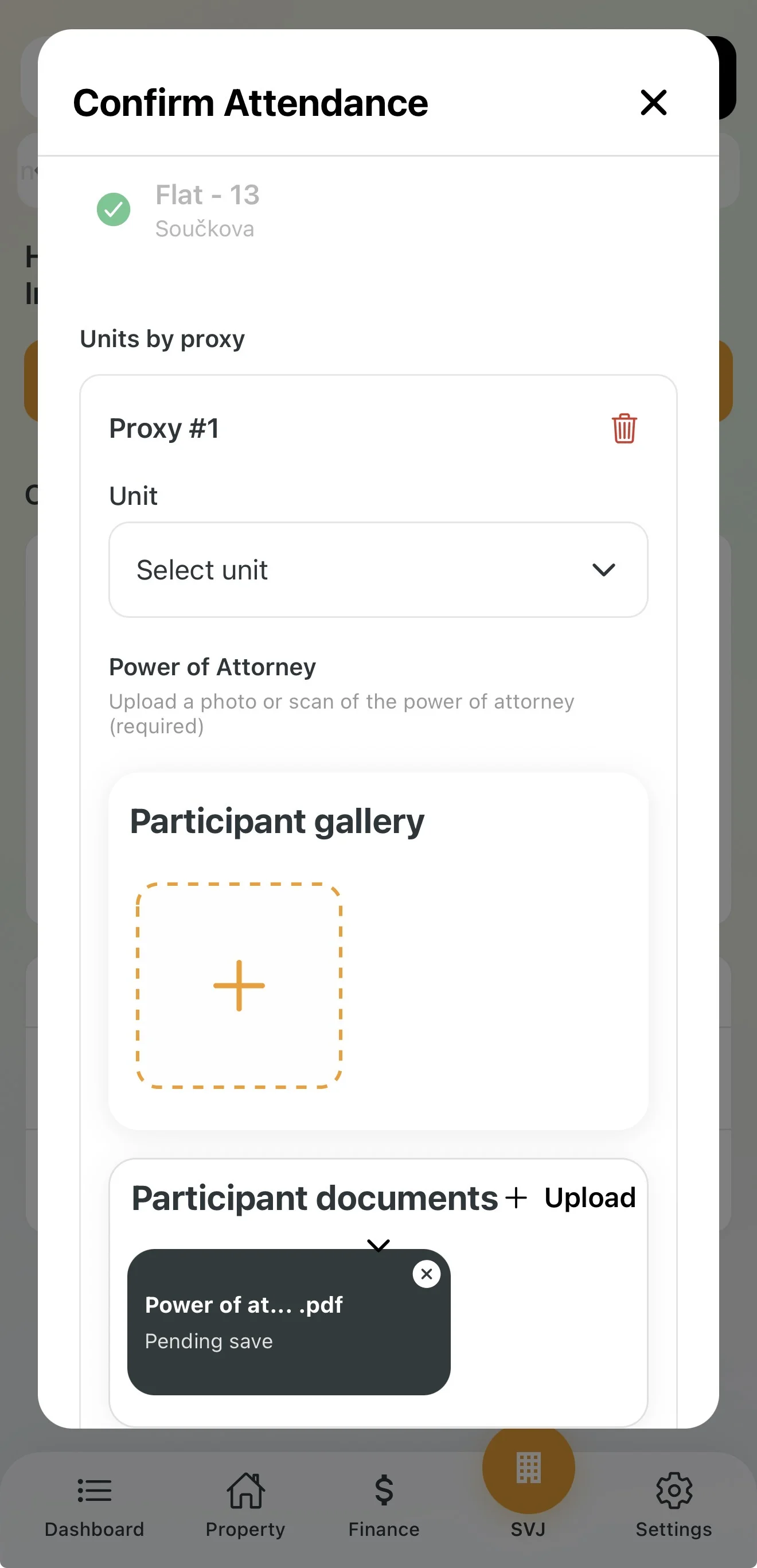 Adding representation and power of attorney