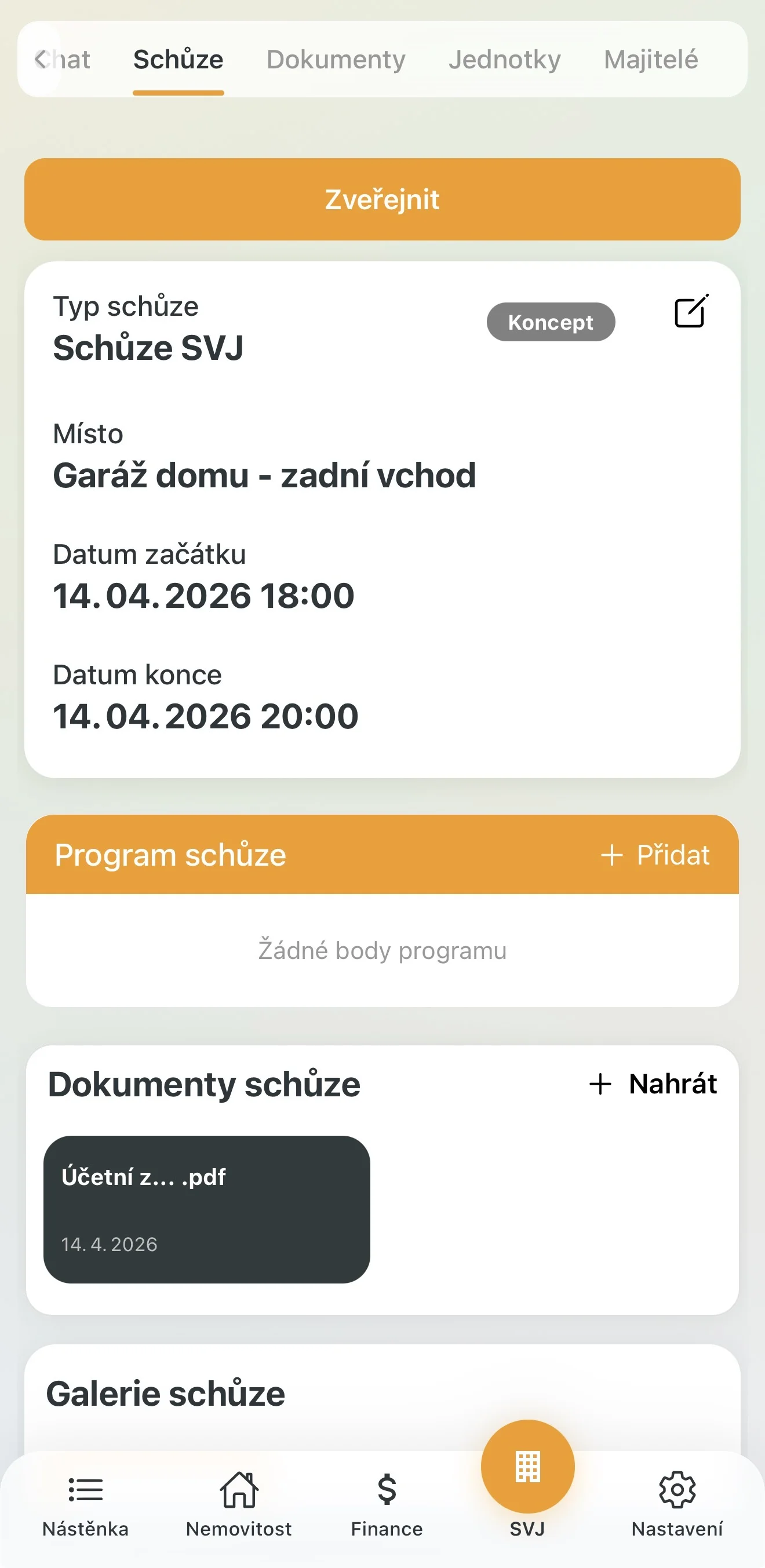 Schůze ve stavu Koncept