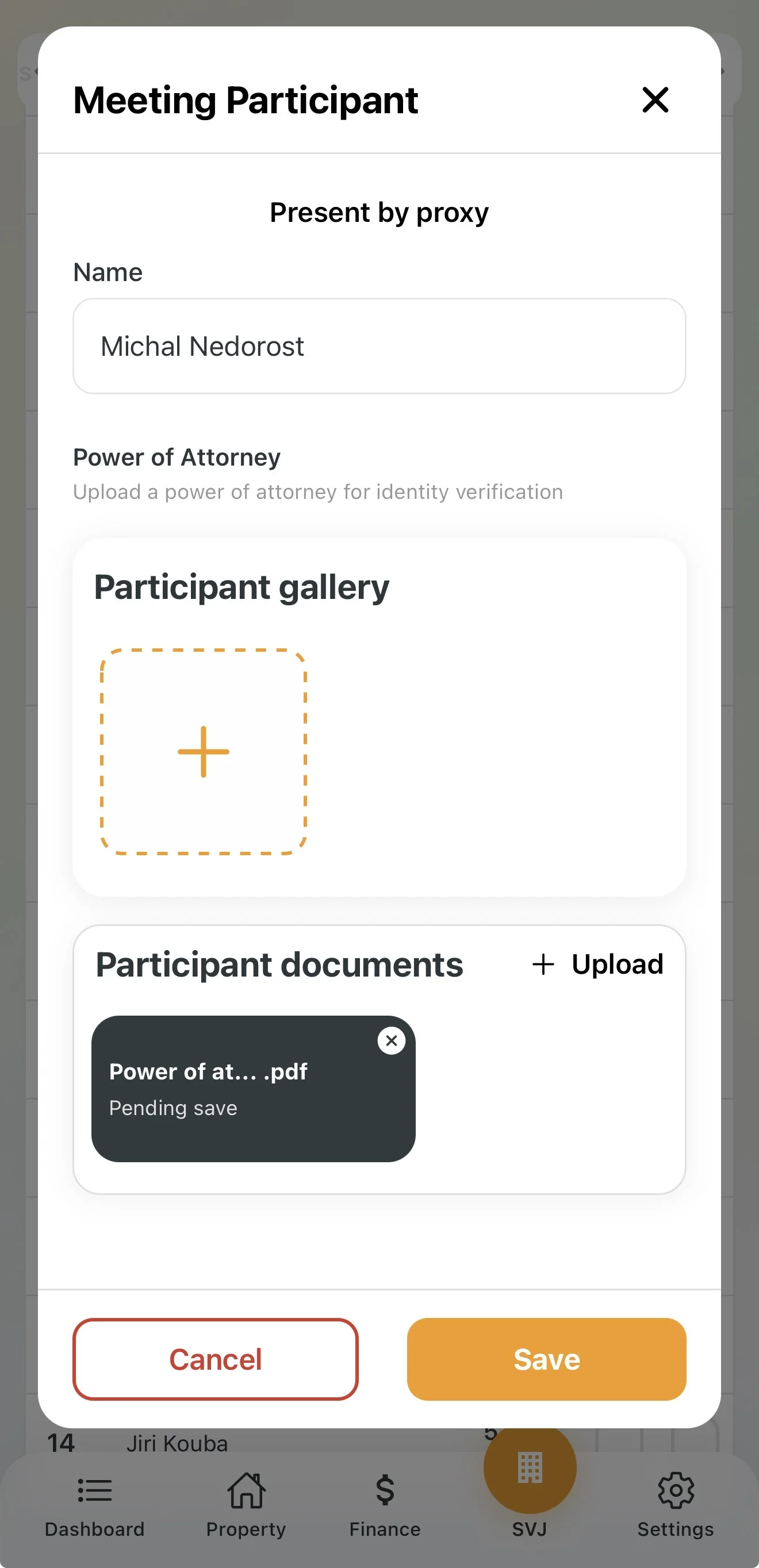 Recording representation by power of attorney