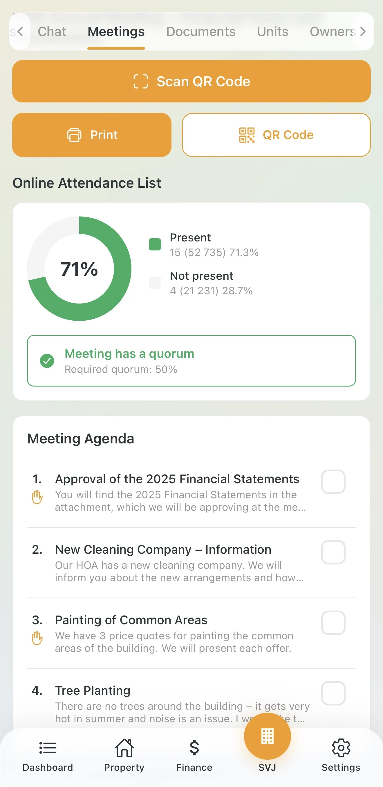 Quorum confirmed
