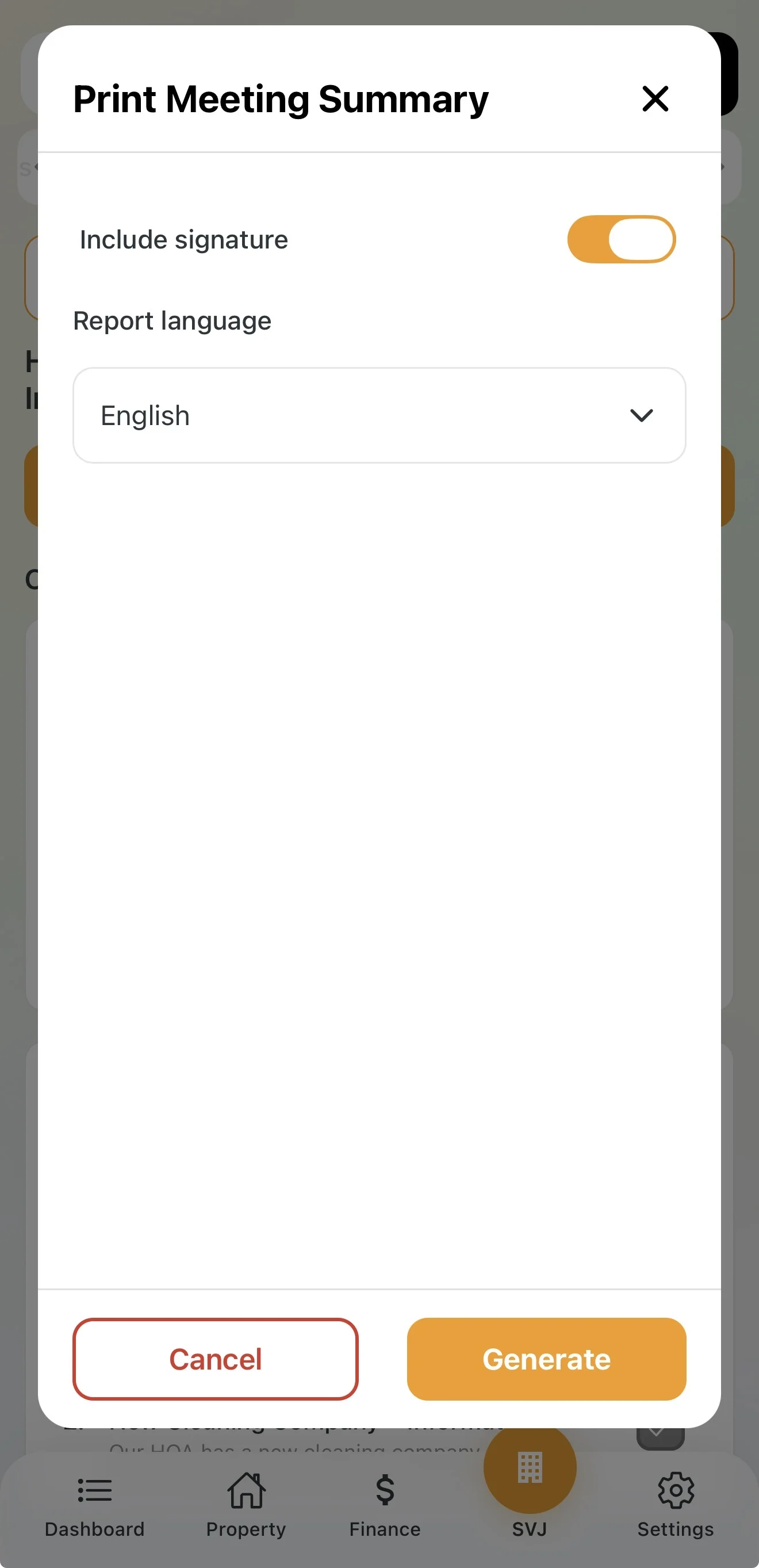 Settings and generating the minutes