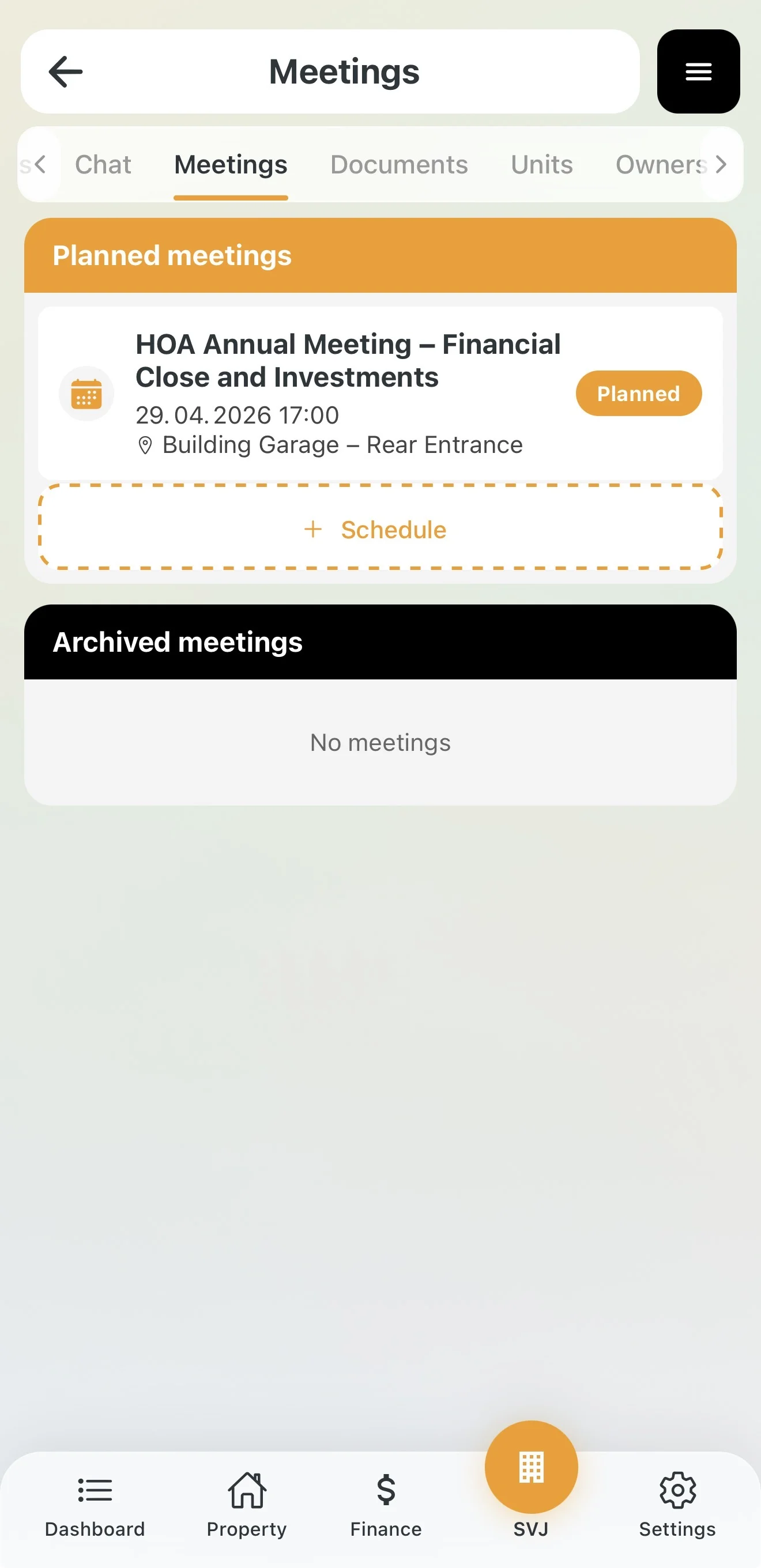 Meeting in Scheduled status after publishing