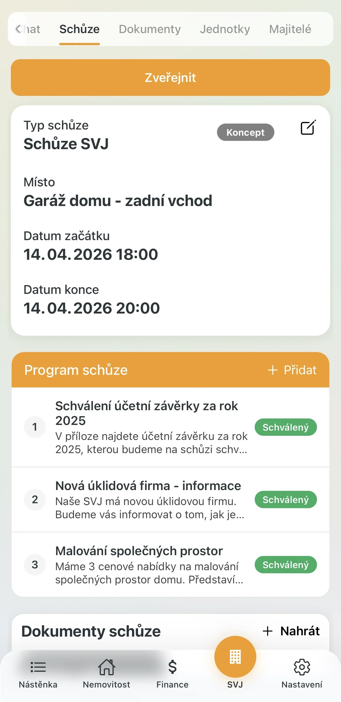 Tlačítko Zveřejnit