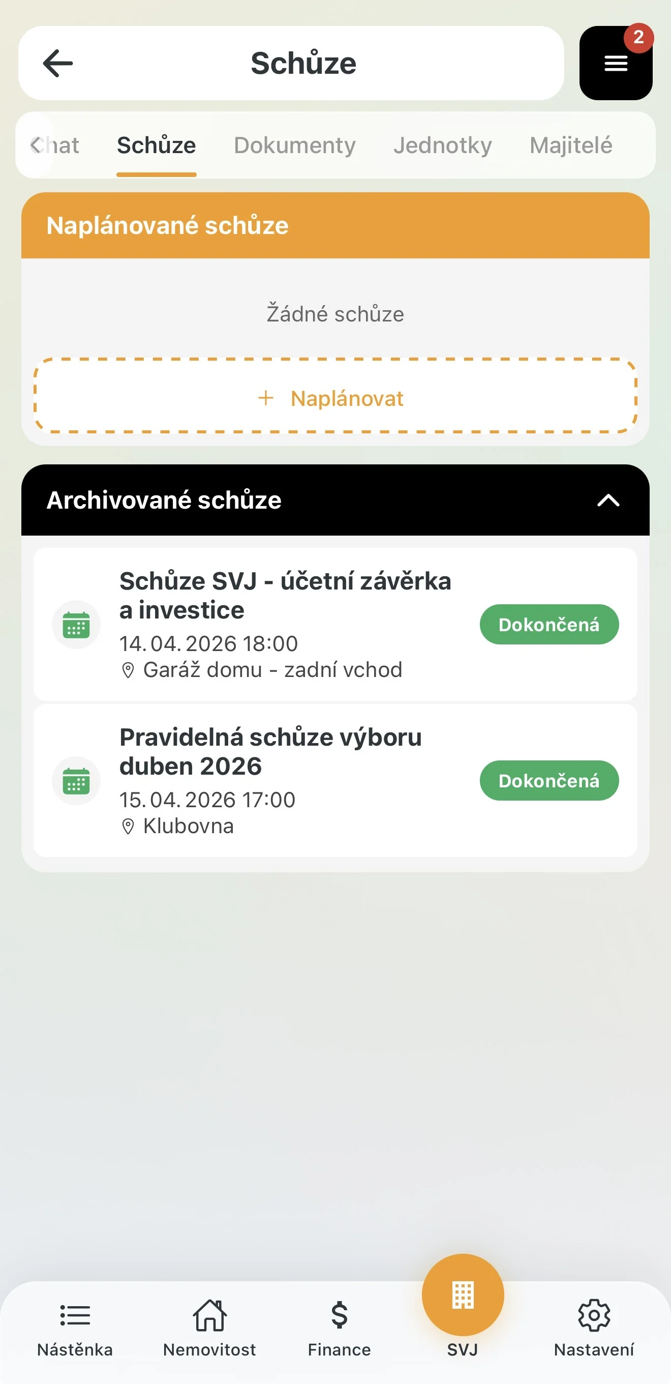 Schůze výboru přesunuta do archivu