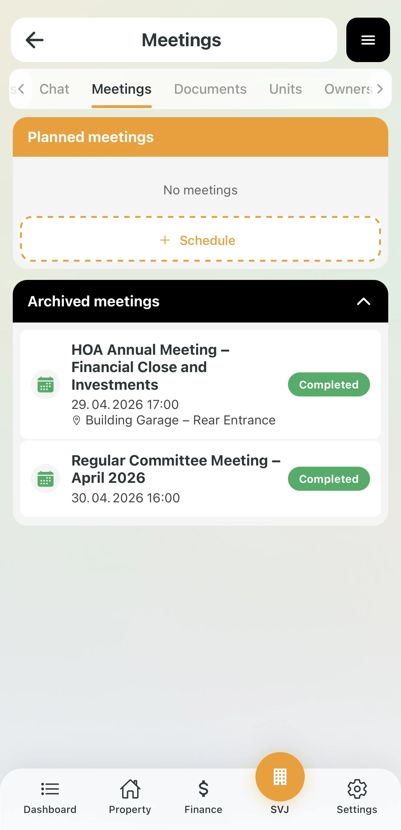 Board meeting moved to the archive