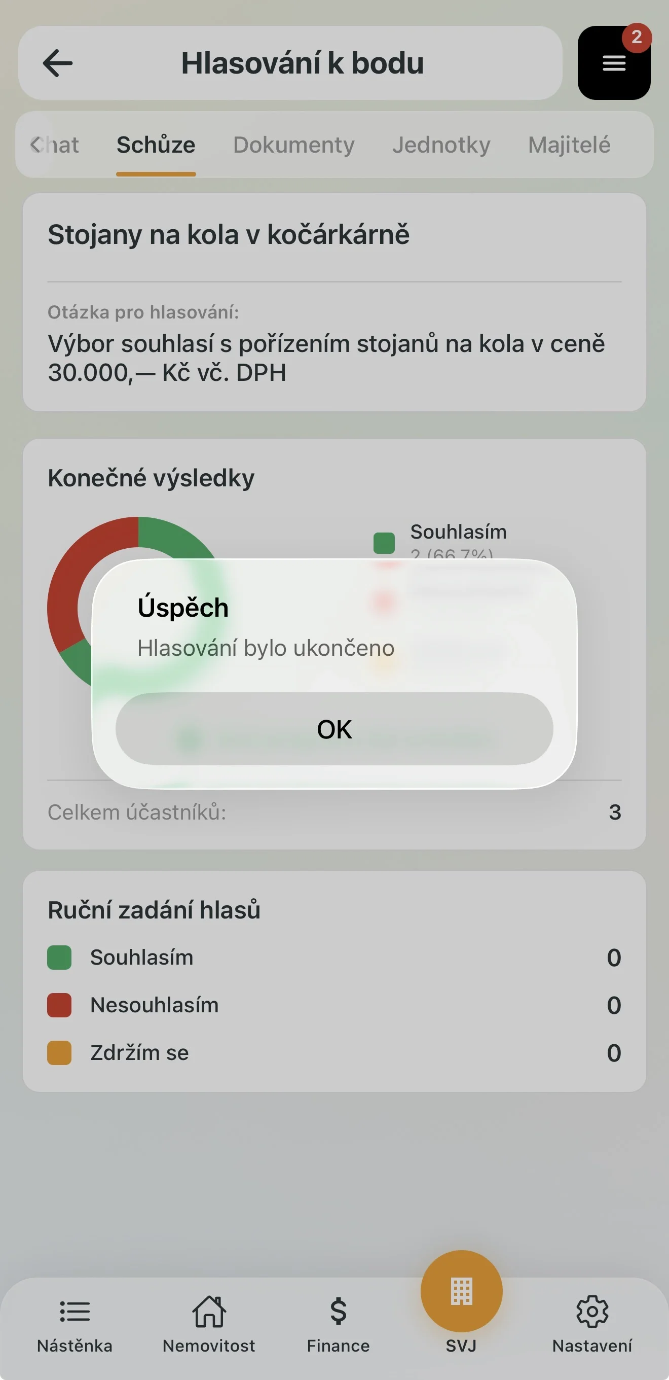 Výsledek hlasování výboru uzamčen