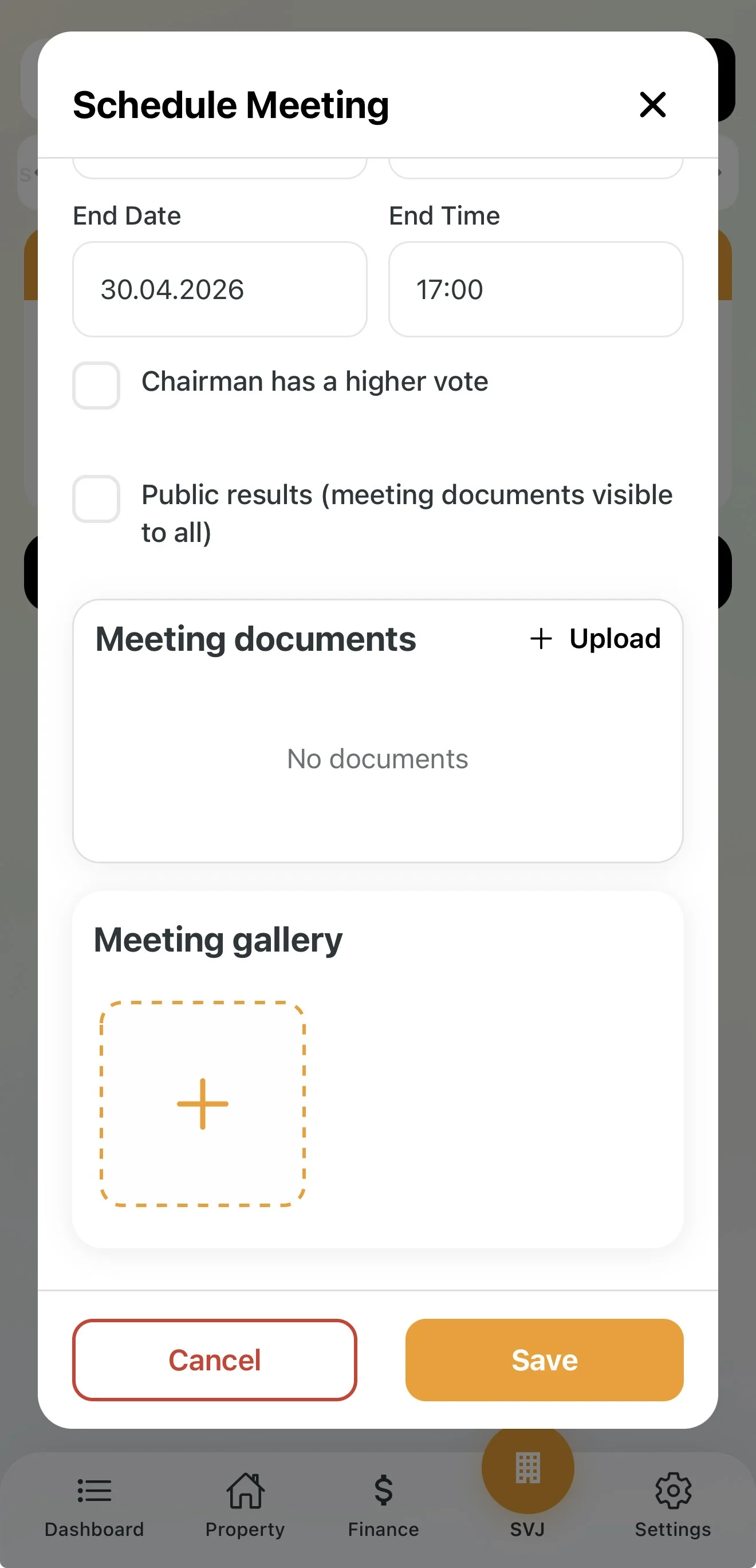 Adding documents to the board meeting