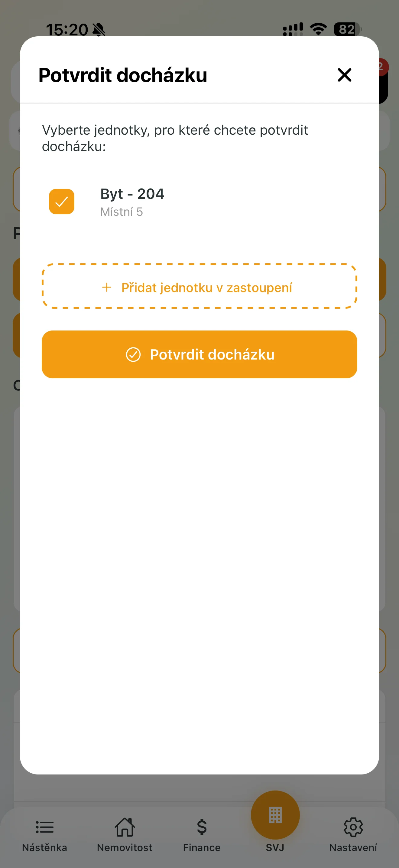 Potvrzení docházky přes QR kód