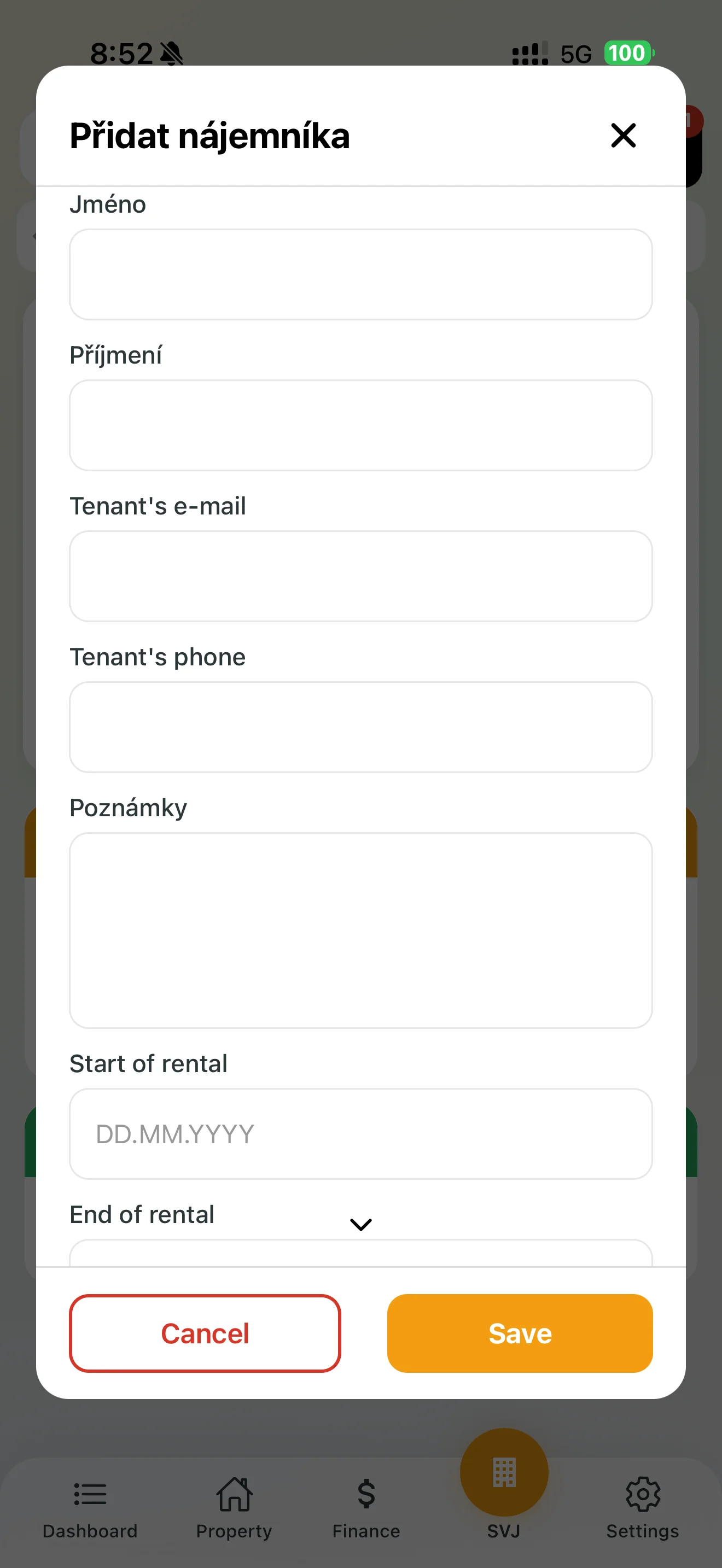 Adding a tenant to a unit