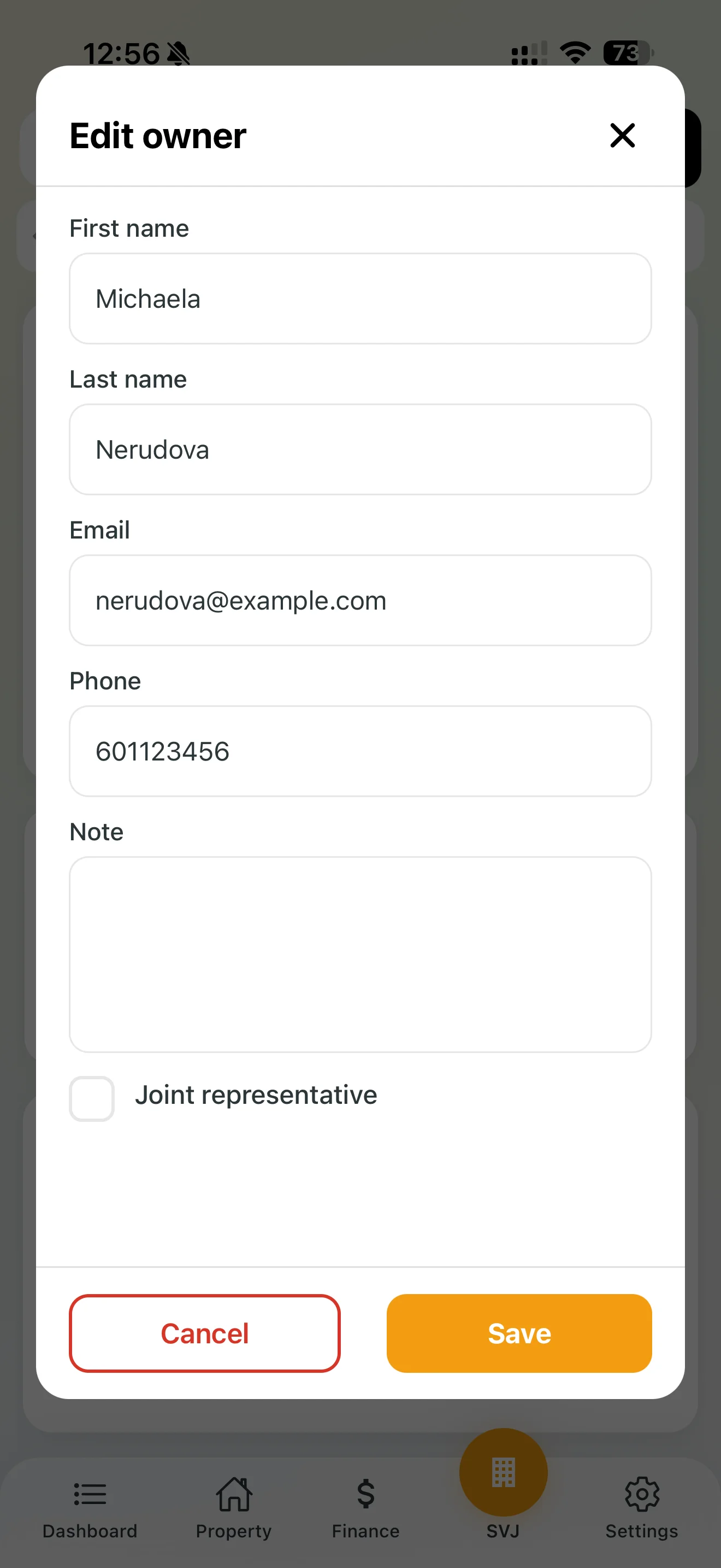 Setting the shared representative for a unit