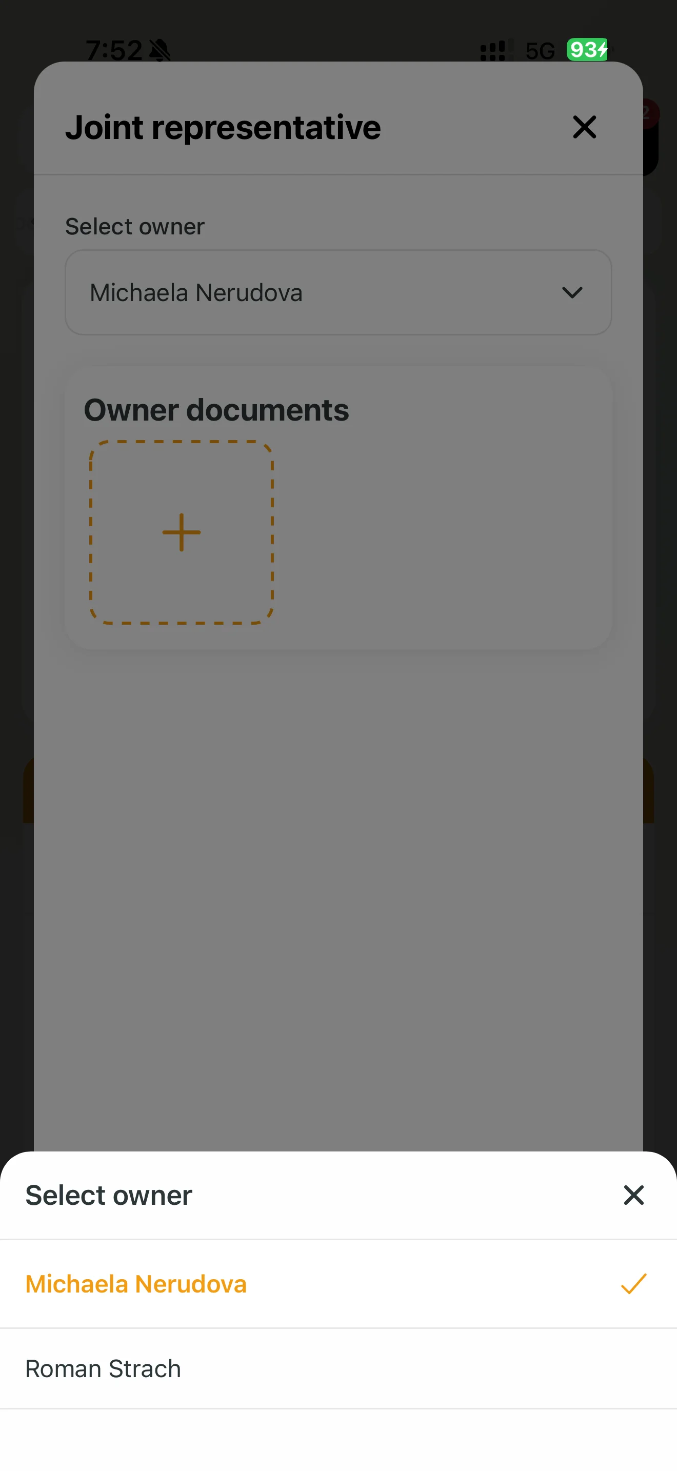 Shared representative designation shown on the unit